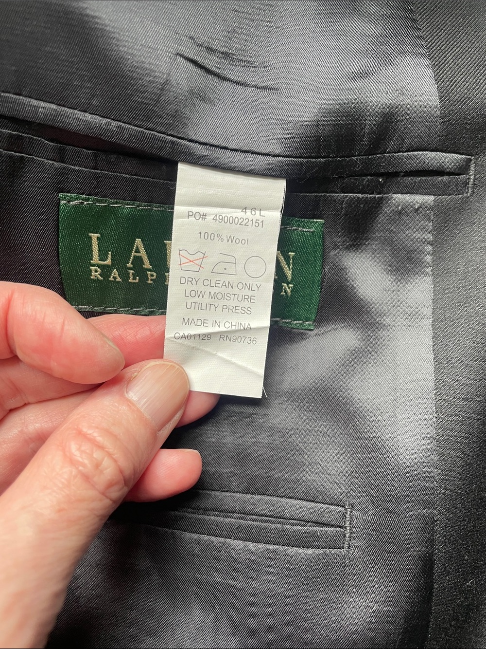Ralph Lauren Men's Black Wool 2-Piece Suit - Picture 7 of 12